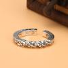 925 Silver Letter Graffiti Adjustable Rings For Women Engagement Wedding Jewelry