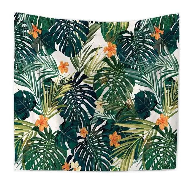 Tropical Monstera Leaf Tapestry  Vibrant Green Art for Living Room Decor Enhance Your Space with Fresh and Natural Vibes