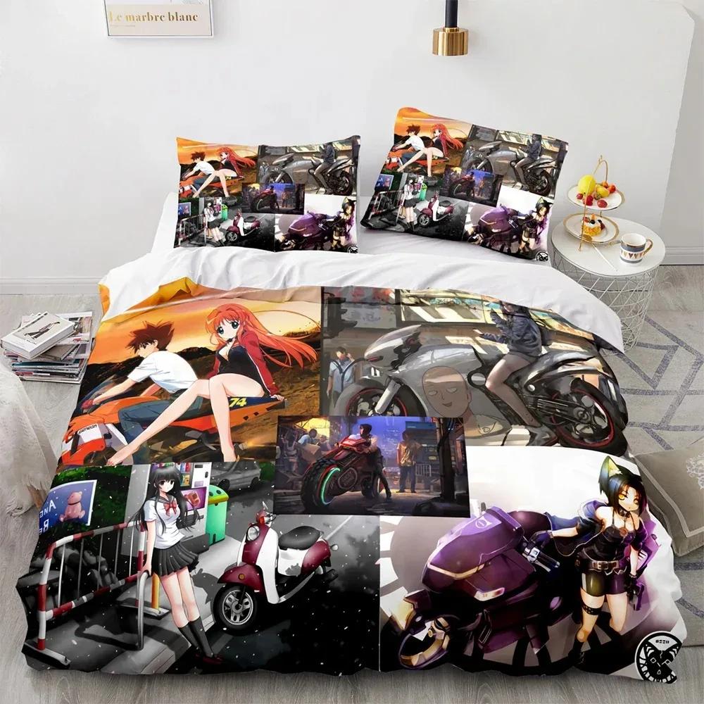 New Classic Motorcycle Bedding Set Single Twin Full Queen King Size Knight Bed Set Adult Kid Bedroom Duvet Cover Sets 3D Print