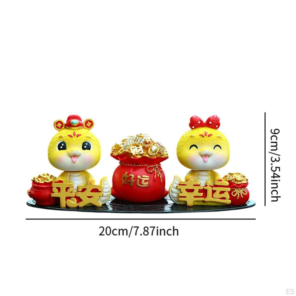 3 Stück Geldbeutel Schlangenstatuen Set Auto Armaturenbrett Dekorationen Ornamente Schreibtisch für