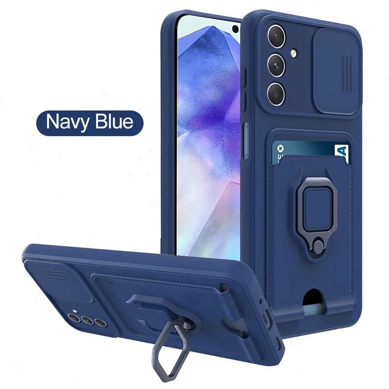 Ring Holder Card Slot Case For Samsung Galaxy A55 A54 A34 A24 A14 A35 A25 A15 A73 A53 A33 A23 A13 A72 A52 A32 A22 A71 A51 Cover
