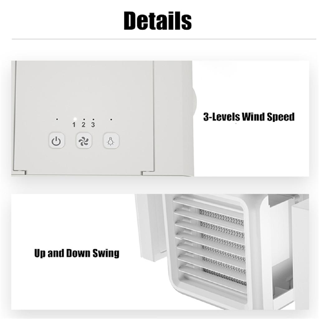 7 Colors Light Conditioning Humidifier Purifier USB Desktop Air Cooler Fan With 2 Water Tanks Home New Mini Portable Air Conditioner