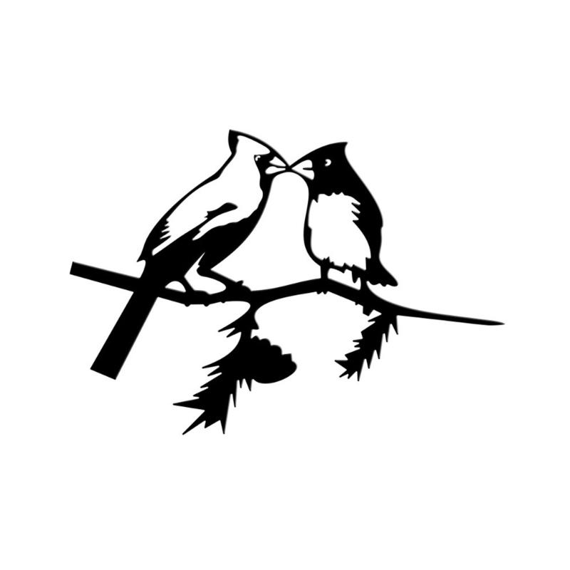 Metal Bird Stake Outdoor Garden Bird Statue Decorative Metal Animal Silhouettes for Tree Garden Decorative Bird Ornament