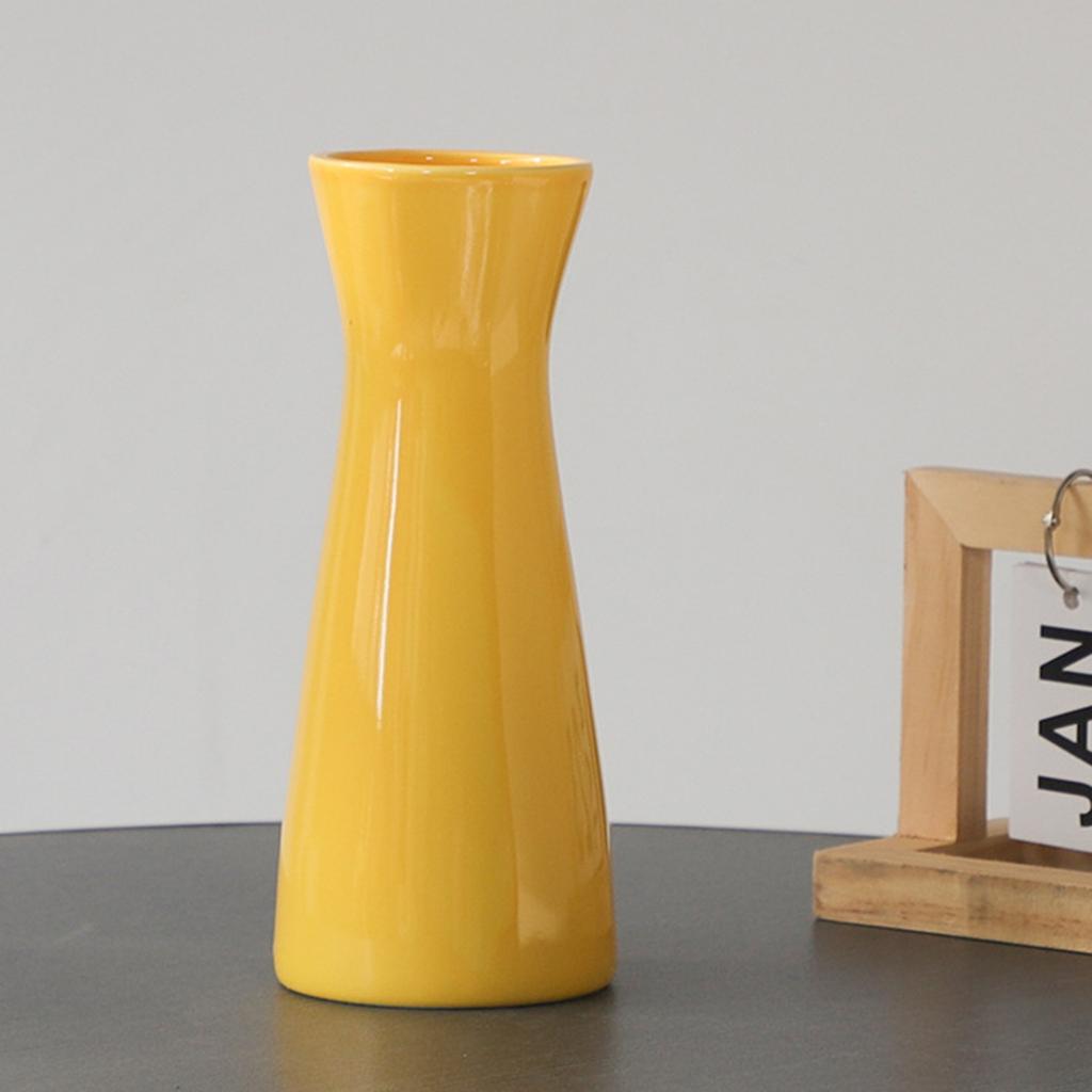 Ceramic Vase Tall Decorative Flower Vase Table Centerpiece for Home Living Room Bedroom Kitchen Yellow