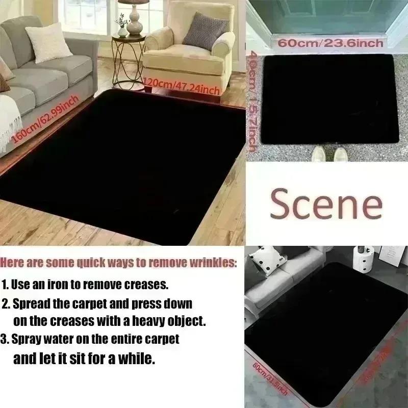 Carpet Mat Rug Home Decoration Blue Wave Pattern White Floor Mat Non-Slip Living Room Area Rug with Water Ripple Gradient Design