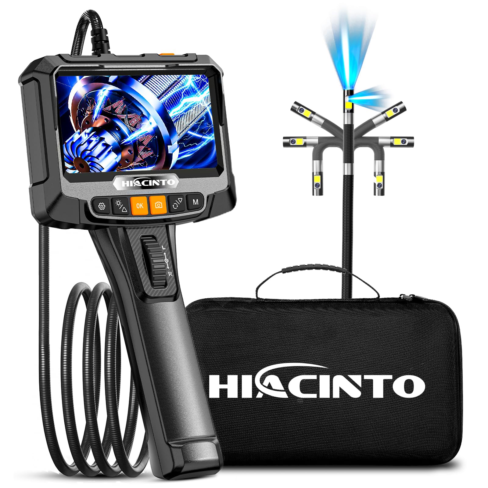 

Гиацинто Тип Цифровой Диаметр Промышленный Эндоскоп с IPS IP67 Водонепроницаемый Осмотр 8 Регулируемых Светодиодов Подходит для Бытовой Техники Машин Сантехники чёрный