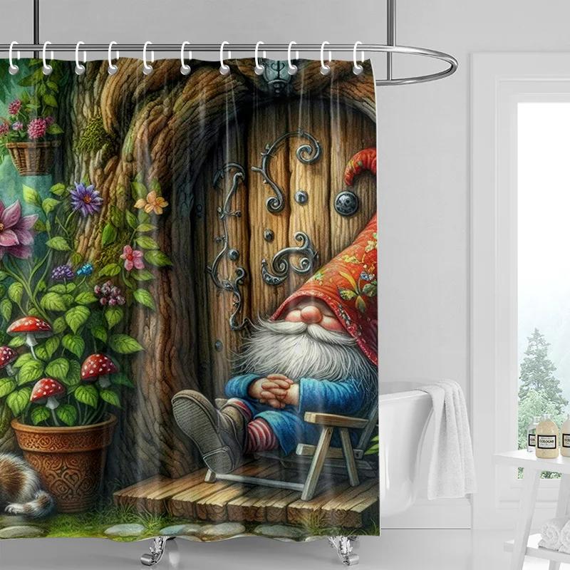 Heimdekoration Duschvorhänge für Badezimmer wasserdichter Vorhangstoff Moderner nordischer Stil Wohnzimmer Frohe Weihnachten Winter