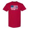 Cycling USA Flag Bike T-Shirt - Cardinal
