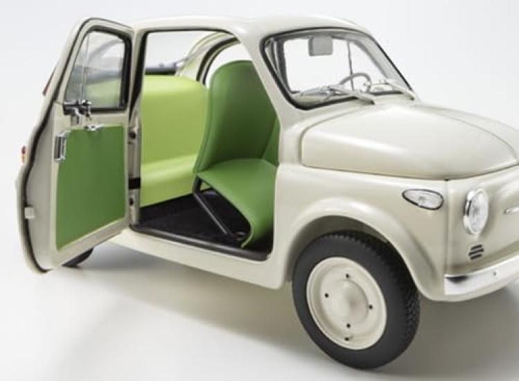 Kyosho Original Scale Fiat Nuova 500 with Accessories Finished Product KS08966WA 1/18 (Ivory)