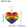 2D Flat Pride Earrings Rainbow Heart Earrings Acrylic Earrings Fashion Jewelry Elegant Earrings Party Earrings Holiday Gift for Friends Party Favor