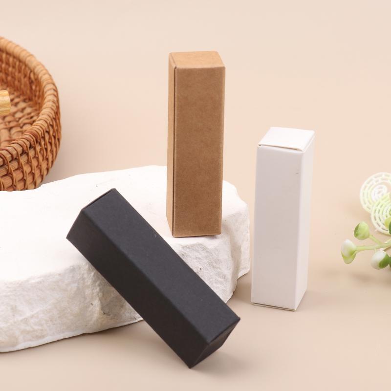 10Pcs Essential Oil Bottle Packaging Box White Black Kraft Paper Tube Cardboard Boxes Lipstick Perfume Box Blank Cosmetic Box