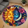 1 peça Tapete Redondo para Cadeira Sol Lua - Antiderrapante, Tapete para Chão para Escritório, Quarto e Decoração de Interiores -1002282