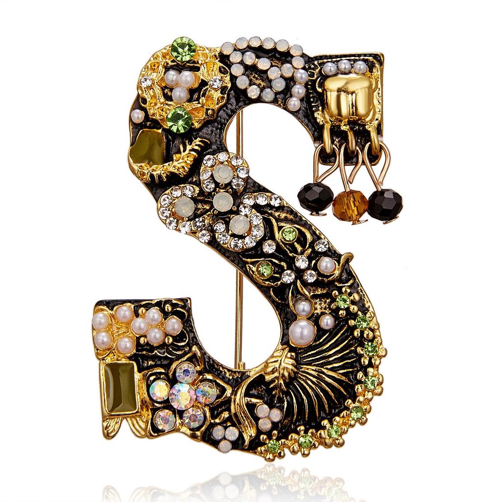 Luxury Rhinestone Floral Pearl Brooch for Women's Sweaters and Coats