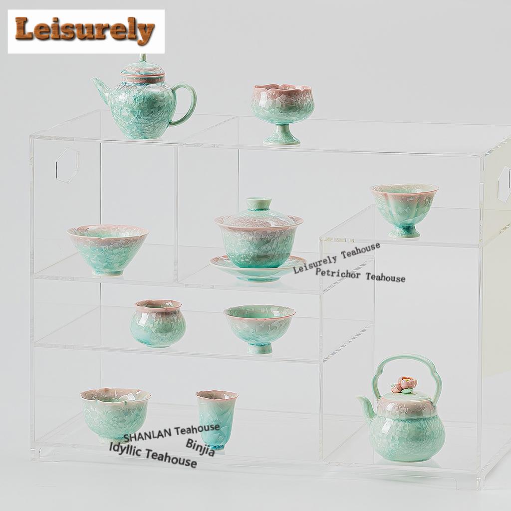 Kiln Fambe Crystal Glaze Teapot Retro Tea Infuser Pot Tea Maker Kettle With Filter Tea Set Gaiwan Teacups Tea Items Series Craft