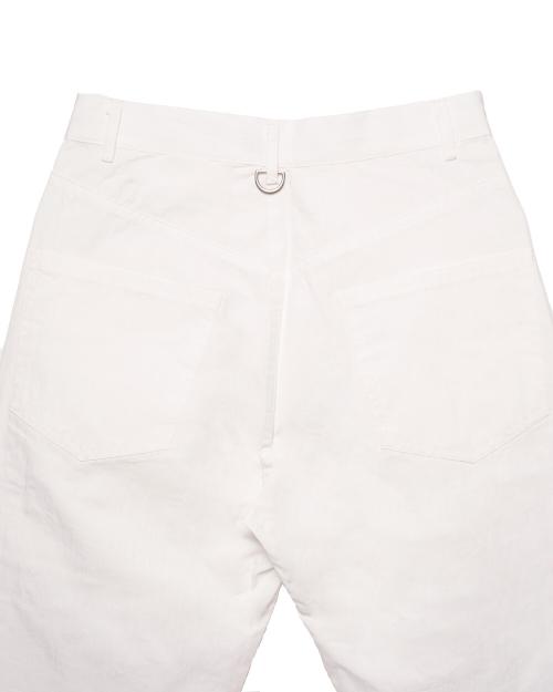 TUDE Cutting Line Rivet Pants White