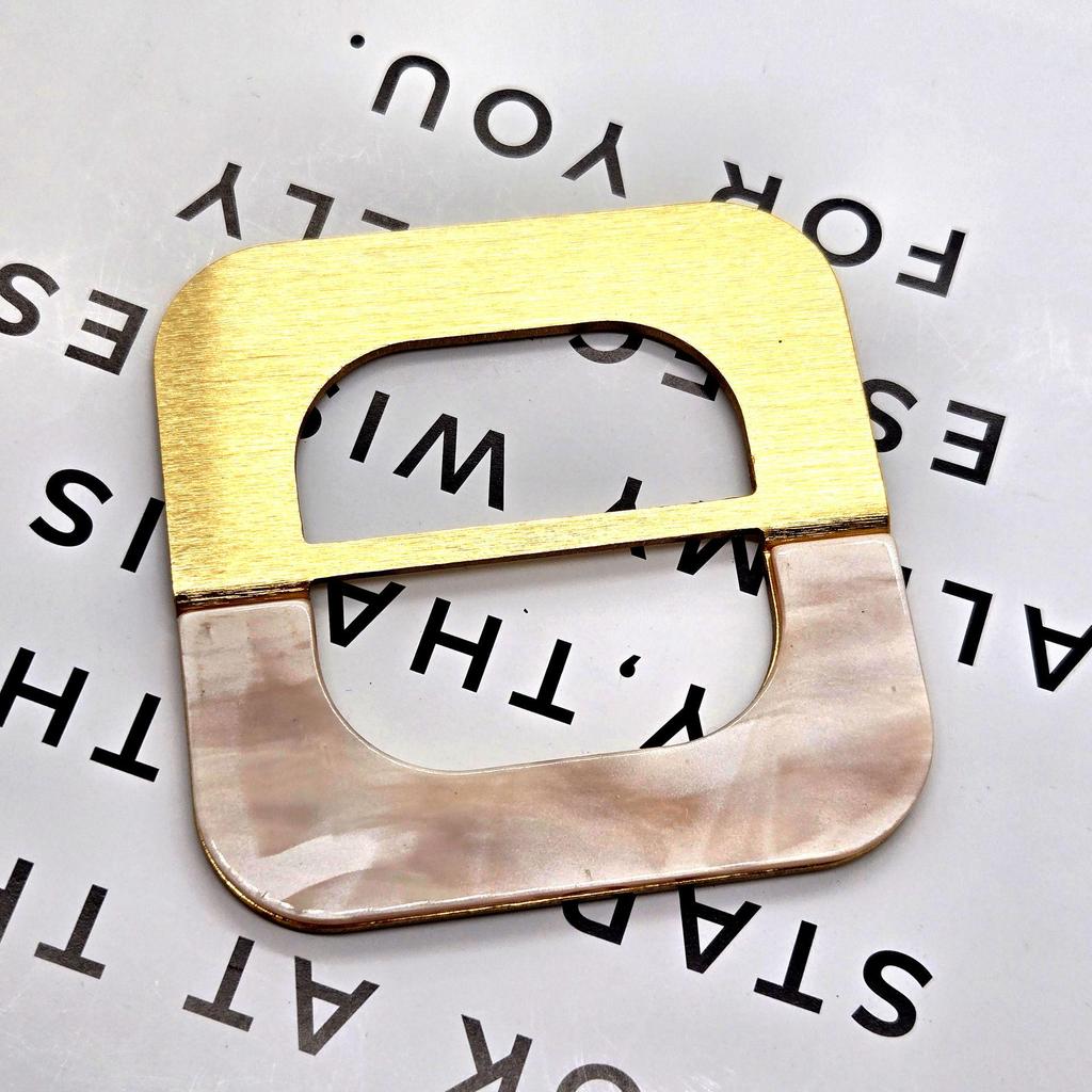 Acrylic Aluminum Alloy D-Ring Decorative Square Waist Belt Buckle