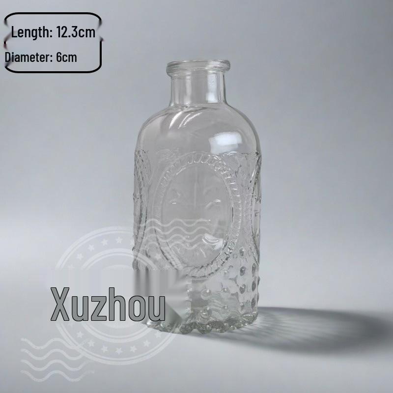 High-End Retro Glass Vase Set: Floor-Standing Transparent Ornaments In Soft Ins Style