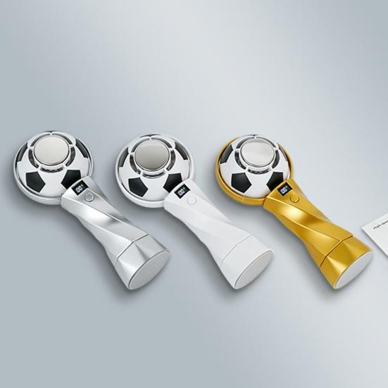 Portable Football Fan Small Handheld Fan 6-Speed Wind LED Display USB Charging Lightweight Travel Fan Quiet Personal Fan