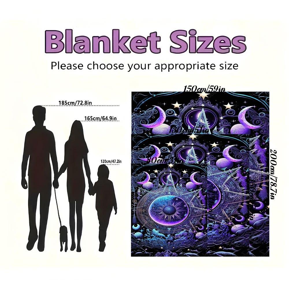 "Enchanted Celestial Mandala Tapestry - Mystical Astral Decor"Blanket Flannel Throw Blanket for Sofa, Bed, Travel, Camping, Office