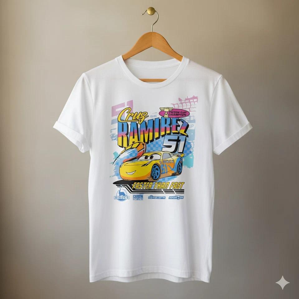 Cruz Ramirez 51 Cars Movie Graphic T-Shirt Disney Pixar Racing Tee - T258 S
