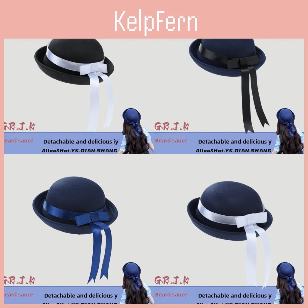Korean Style Woolen Flat Top Hat With Ribbon For Women Autumn