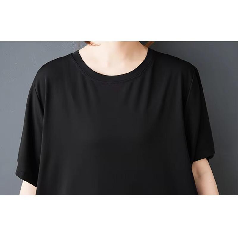 XITAO Patchwork Asymmetrical Black Dress ZMY1385