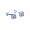Elegant Pink Sugar Cube Stud Earrings for Women – Trendy, Versatile, and Sweet Ear Accessories