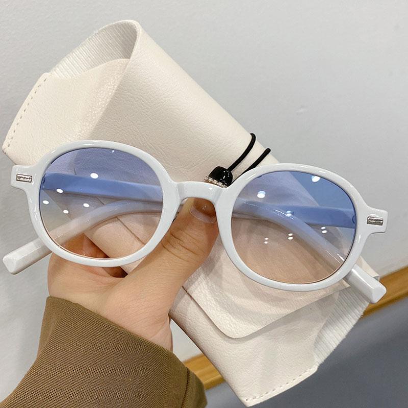 New Retro Oval Sunglasses Women Small Frame Streetwear Gradient Eyewear Fashion Designer Sun Glasses For Female