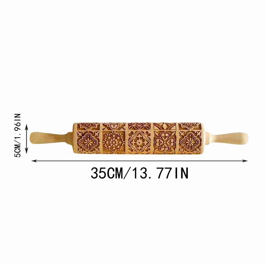 Christmas Rolling Pin Engraved Rolling Pin Embossed Rolling Pin