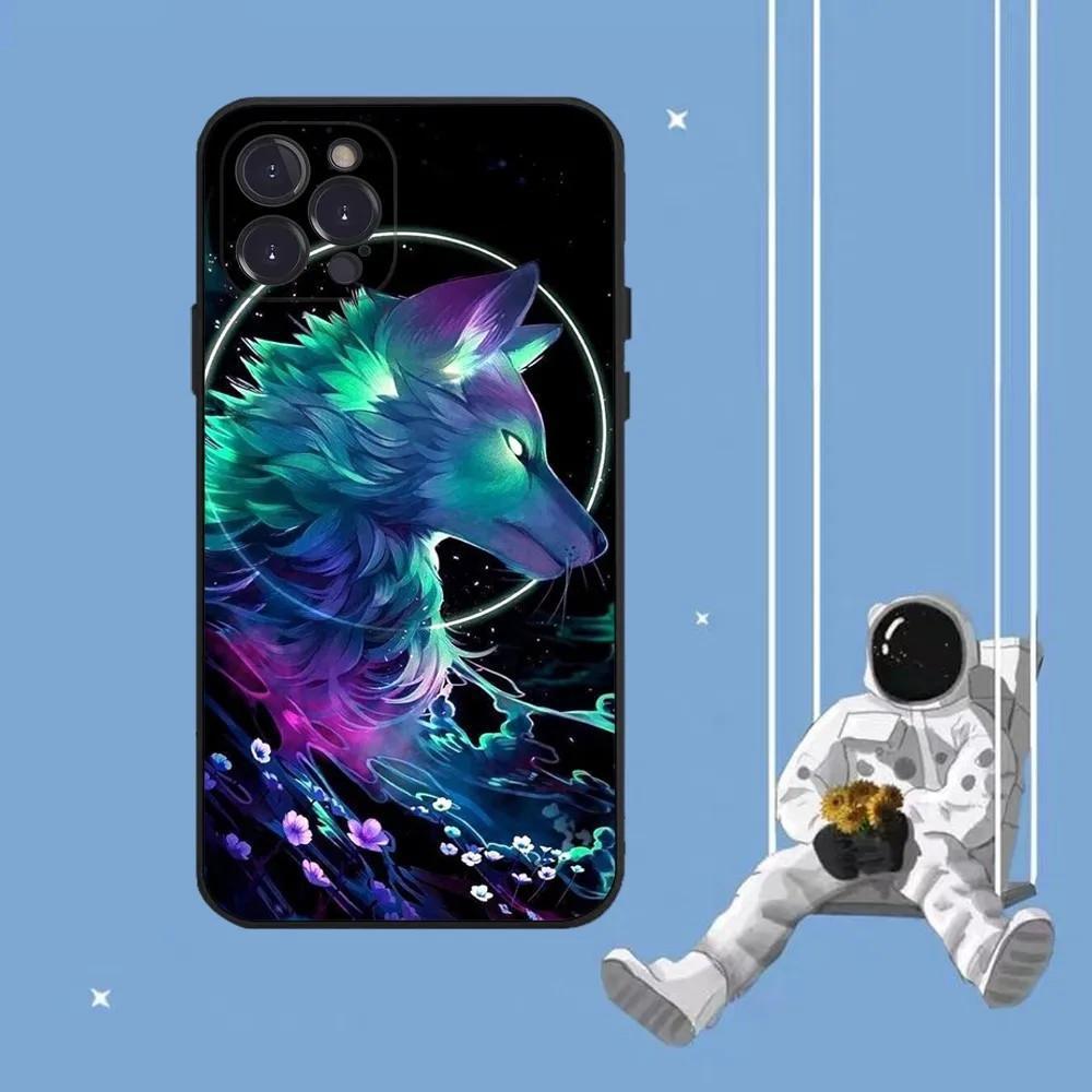 Apple Iphone16 Mobile Phone Case Wolf Mobile Phone Case Hair Painted Anti-Drop Huawei Anti-Drop Mobile Phone Case