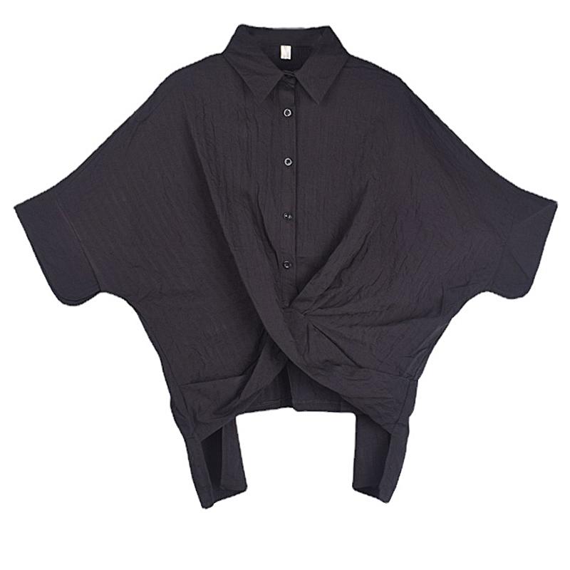 

XITAO Свободный модный топ Повседневная женская рубашка с коротким рукавом HQQ1046 One Size чёрный