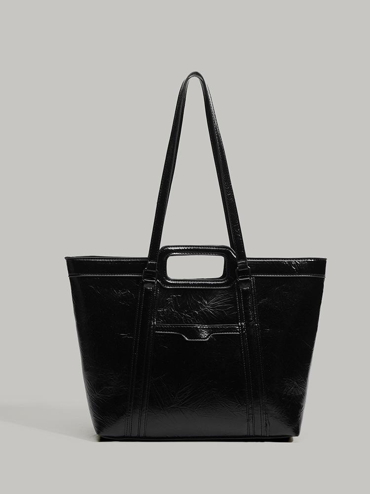 

Bag women s 2025 new fashion high-end shoulder handbag niche design commuting large-capacity tote bag чёрный