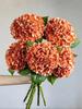 3 Pc Artificial Orange Hydrangea Flowers Faux Silk Floral Arrangement for Home Decor Wedding Decor Long-Lasting Wilt-Free Display