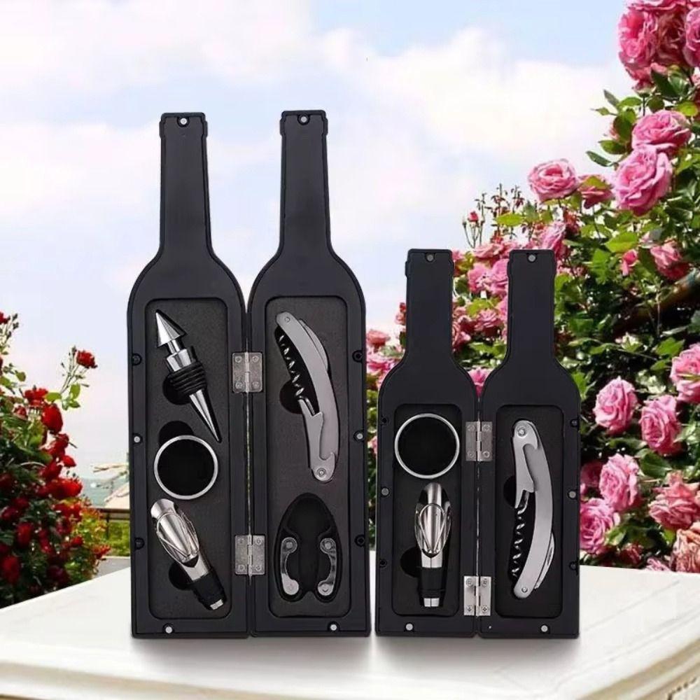 Creative Bottle Shape Corkscrew Set Simulation High-End Red Wine Tool Kit Multifunctional Stainless Steel Red Wine Toolbox Gift