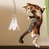 Long Suction Cup Pole Exciting Playtime Adventures Ultimate Cat Toy Interactive Bell Feather Wand Cat Teaser Toy