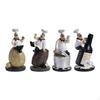 4 Pieces Chef Figurine Culinary Ornament Decorative Resin for Collectors, Chefs, Cafe,
