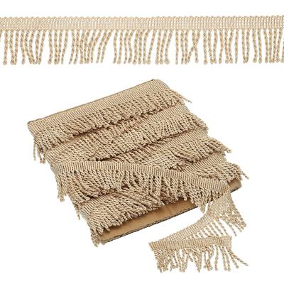 PATIKIL Dark Beige Fringe Trim, 11 Yards X 55mm, Curtain Tassel Fabric Trim for Curtains, Sofas, Clothing, DIY Decorative Sewing