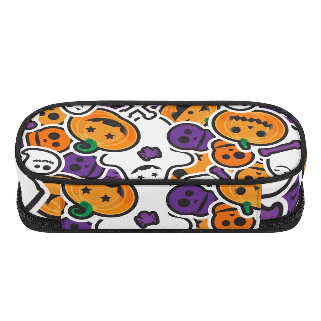 Pen Case Printed Durable Polyester Fabric Zip Around Closure with Main Storage Mesh Pocket and Organized Pen Holders for Students