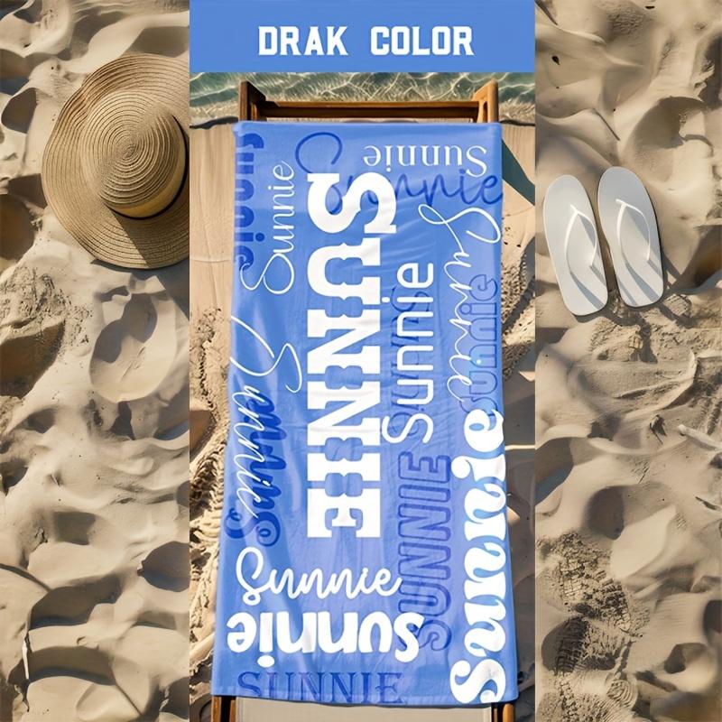 Personalized Beach Towel Custom Name/Logo Oversized Microfiber Beach Towel Thin Quick Dry for Beach Swimming Yoga Bath Sports
