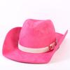 Popular European and American Classic Suede Western Cowboy Hat, Men's and Women's Fashion Big-brimmed Top Hat Shade
