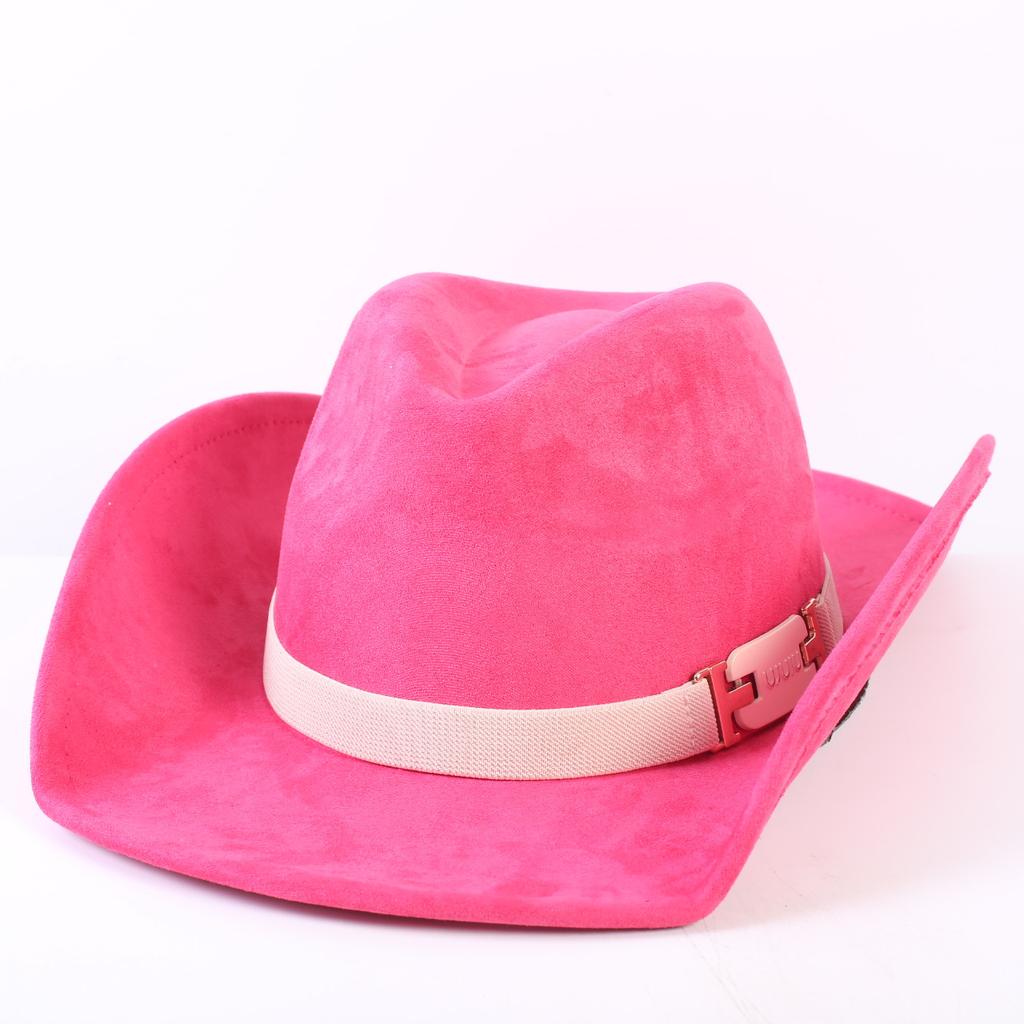 Popular European and American Classic Suede Western Cowboy Hat, Men's and Women's Fashion Big-brimmed Top Hat Shade