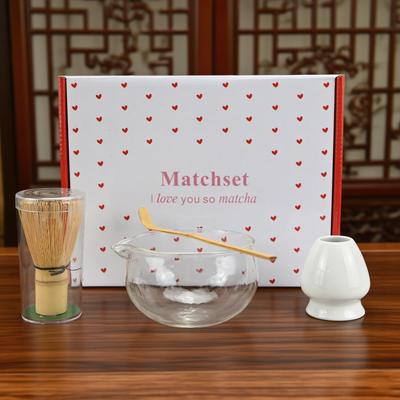 1PC/4PCS/Set Japanese-style Matcha Glass Bowl , Spoon, Tea Whisk, Perfect Gift For Ceremony, Traditional Decoration