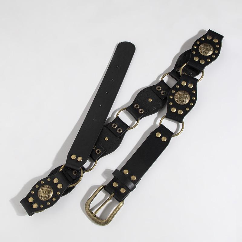 New Female Retro Cut Western Style Denim Fashion Personality Handsome Hot Girl Belt