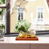 Keramik Glückskohl Skulptur Multifunktional für Büro- und Heimpräsentation Handgefertigt Traditioneller Holzständer Tischdekoration