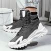 Mode Herrenstiefel Bequeme Herren Freizeitschuhe Atmungsaktive High Top Sneaker für Herren Outdoor Rutschfest Herren Stiefeletten Plateau