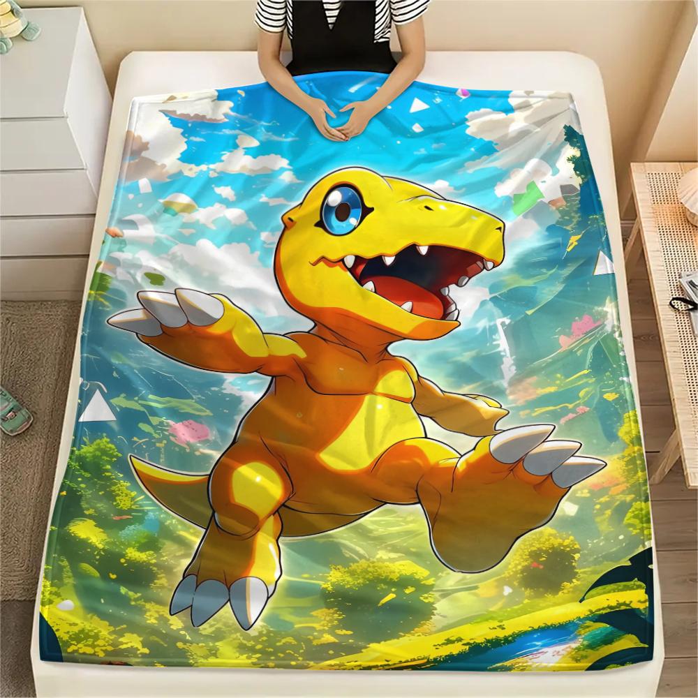Digimon Agumon Theme Blanket, Digimon Fan Soft Throw, Ideal Gift