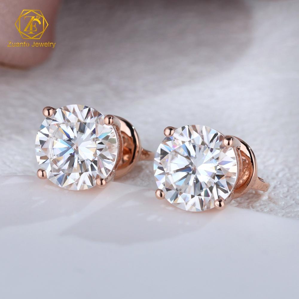 Hot Sale Price D Color 1Carat VVS Diamond Moissanite Earring 925 Sterling Silver Moissanite Stud Earrings for Men Women