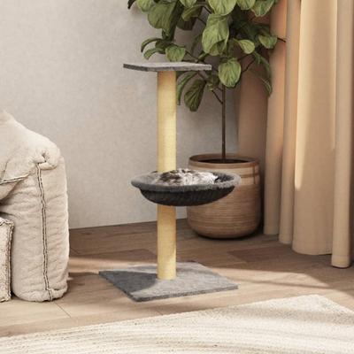 Vidaxl Arranhador Para Gato Com Poste De Sisal, Cinza Claro, 74 Cm