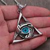 Retro All Seeing Eye Anhänger Halskette Punk Dreihändige Umarmung Dreieck Böser Blick Halskette Edelstahl Männer Schmuck Geschenk