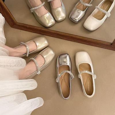 Französische Mary Jane Schuhe Spätabendwind Damen Einzelschuhe Frühling und Sommer neu schön mit Rock flache Schuhe Damen